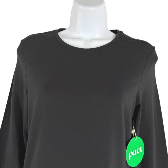 Pact Tee Shirt Top Small Long Sleeve Black Organic Cotton Blend NWT TP-3597 - Picture 3 of 7